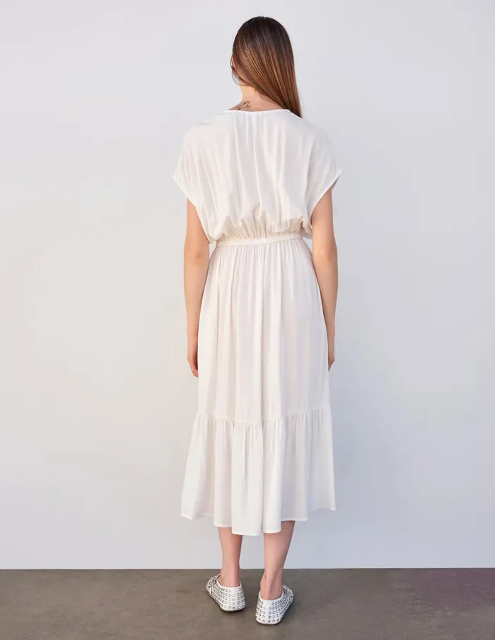 Sundry Clothing Dresses Women Women039s Midi Dress With Ruffle In Cream Cream