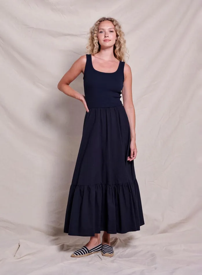 Sundry Clothing Dresses Women Women039s Mixed Media Dress In Deep Navy Deep Navy