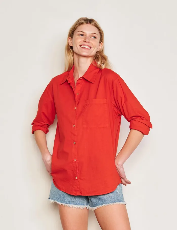 Sundry Clothing Shirting Women Women039s Classic Shirt In Burnt Red Burnt Red Sundry Clothing Shirting Women Women039s Classic Shirt In Burnt Red Burnt Red