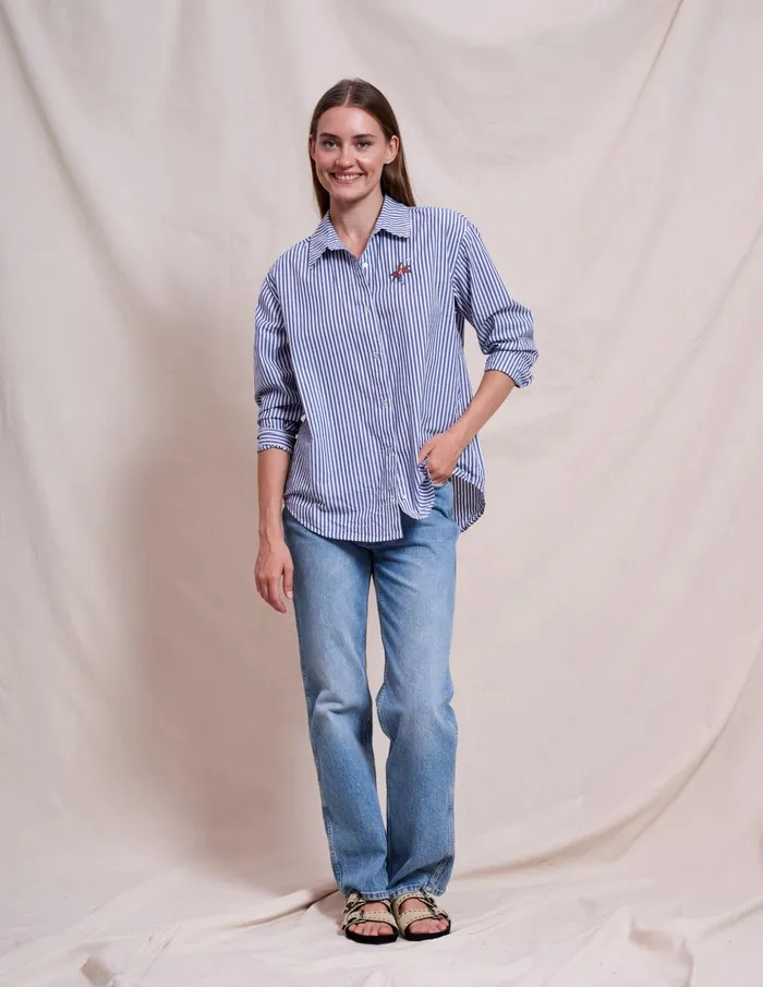Sundry Clothing Shirting Women Women039s Oversized Shirt With Embroidery In Deep Navy Deep Navy Sundry Clothing Shirting Women Women039s Oversized Shirt With Embroidery In Deep Navy Deep Navy