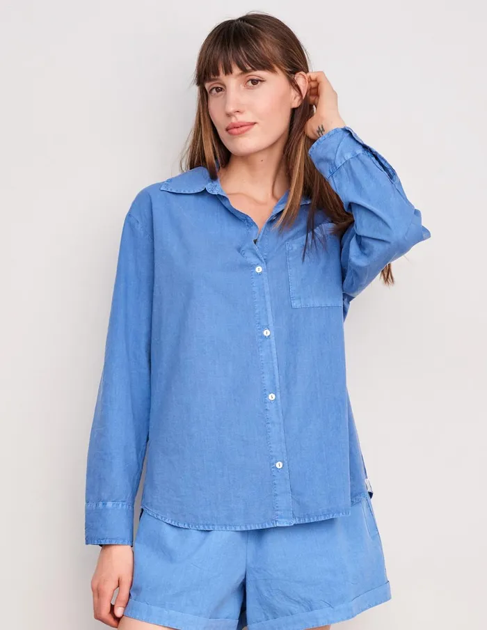 Sundry Clothing Shirting Women Women039s Voile Button Down In Pigment Azure Pigment Azure Sundry Clothing Shirting Women Women039s Voile Button Down In Pigment Azure Pigment Azure