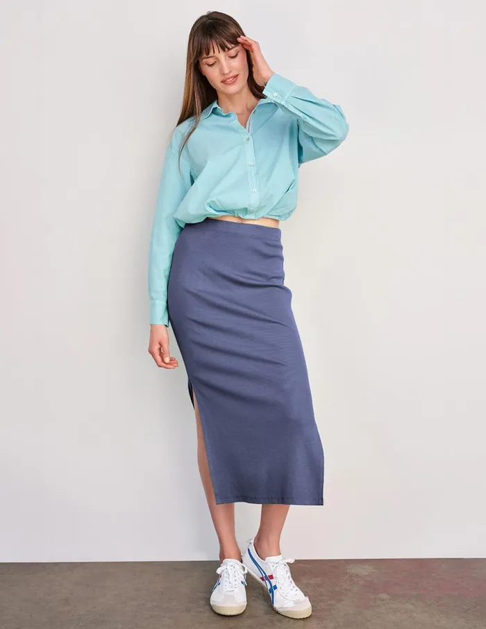 Sundry Clothing Skirts Women Women039s Long Skirt With Side Slits In Navy Navy Sundry Clothing Skirts Women Women039s Long Skirt With Side Slits In Navy Navy