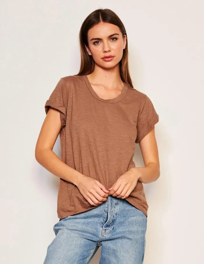 Sundry Clothing Tees Women Women039s Rolled Sleeve Tee In Taupe Taupe Sundry Clothing Tees Women Women039s Rolled Sleeve Tee In Taupe Taupe