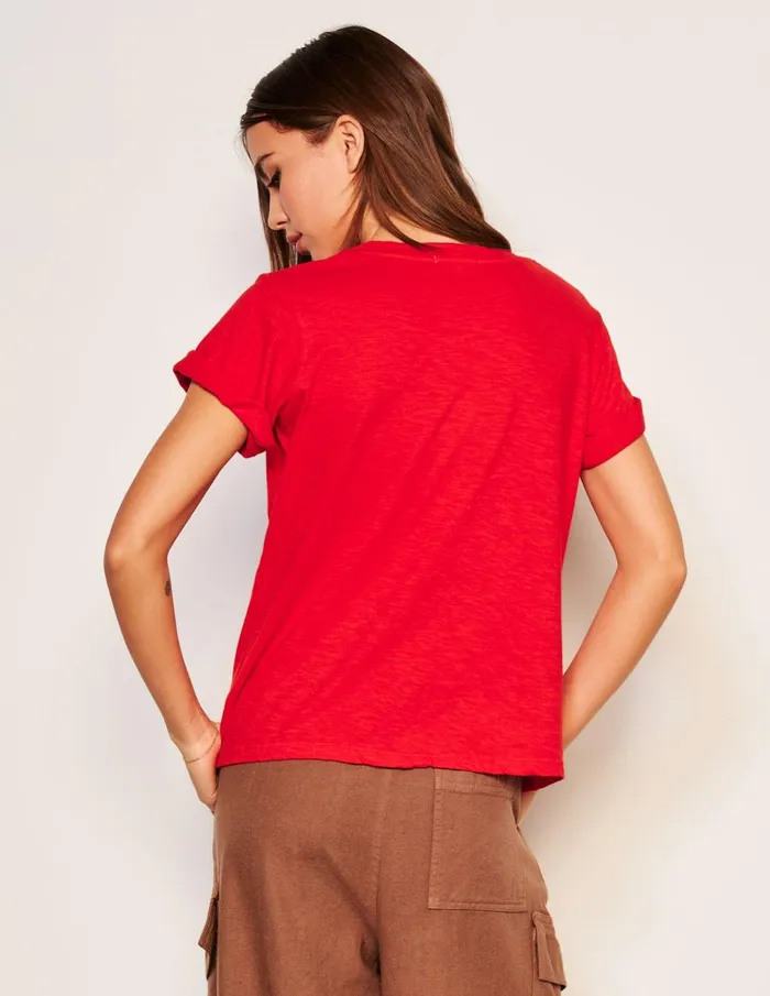 Sundry Clothing Tees Women Women039s Sweater Weather Rolled Sleeve Tee In Flare Red Flare Red Sundry Clothing Tees Women Women039s Sweater Weather Rolled Sleeve Tee In Flare Red Flare Red