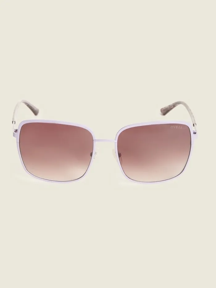 Sunglasses GUESS Women Oversized Metal Square Sunglasses Purple