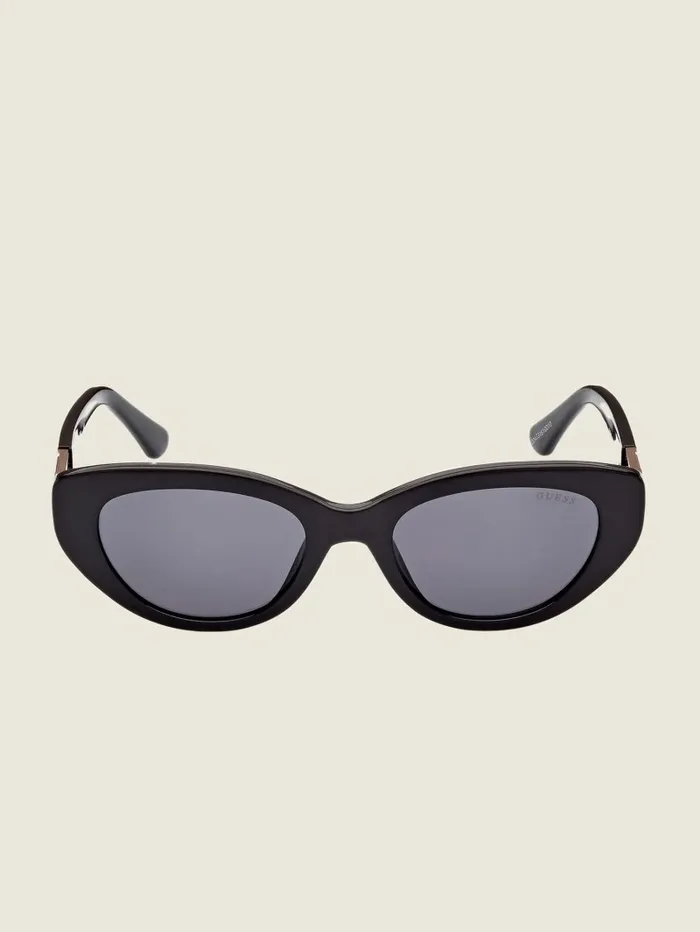 Sunglasses Women GUESS Colored Plastic CatEye Sunglasses Black