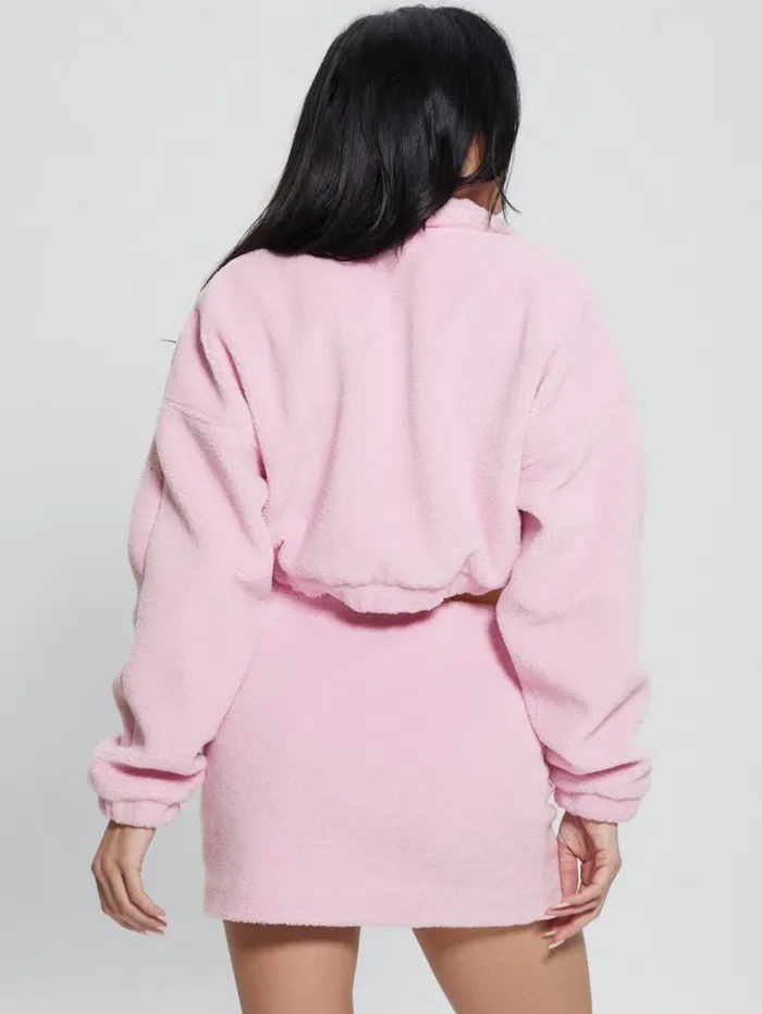 Sweaters and Knits Bunny Patch Sherpa Fleece Zip Jacket Spring Flower Pink 8211 GUESS Women Sweaters and Knits Bunny Patch Sherpa Fleece Zip Jacket Spring Flower Pink 8211 GUESS Women