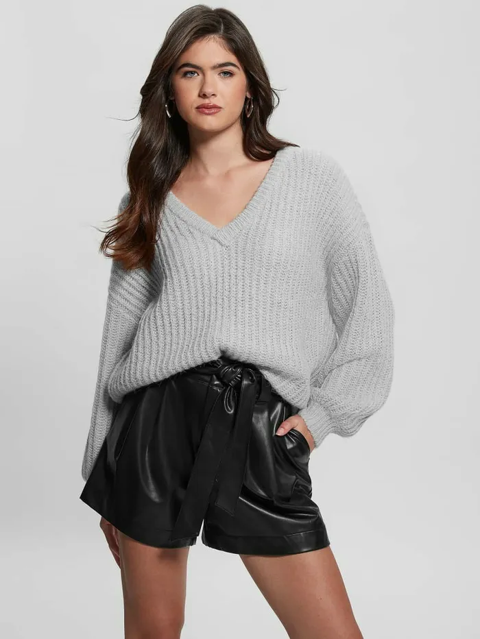 Sweaters and Knits Women Nara WoolBlend Sweater Silk Gray Multi GUESS Sweaters and Knits Women Nara WoolBlend Sweater Silk Gray Multi GUESS