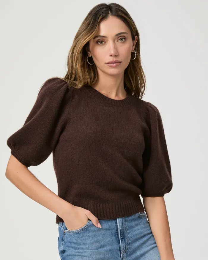 Sweaters and Sweatshirts Lucerne Top 8211 Dark Brown Cashmere PAIGE Women