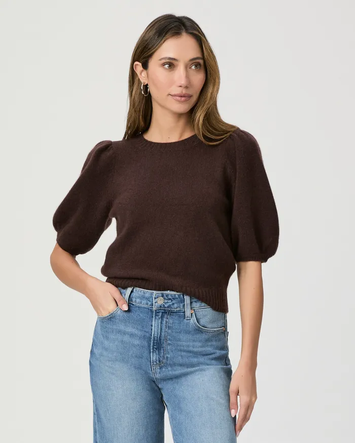 Sweaters and Sweatshirts Lucerne Top 8211 Dark Brown Cashmere PAIGE Women