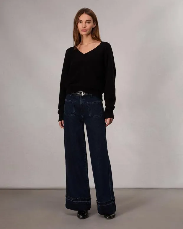 Sweaters and Sweatshirts rag and bone Women Kaylee Cashmere Sweater BlackHeather GreyIvory