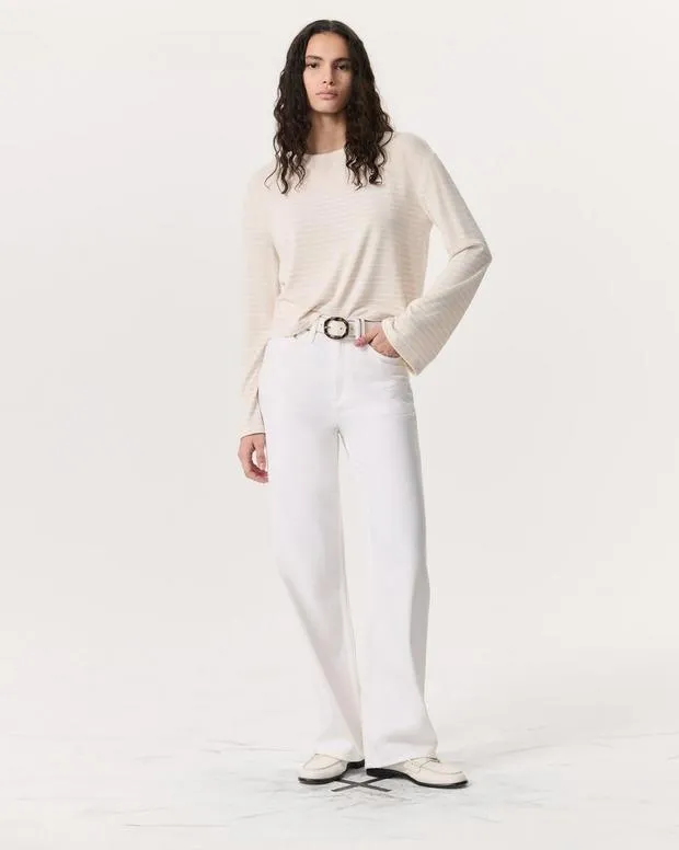 Sweaters and Sweatshirts Women rag and bone The Knit Striped LongSleeve TShirt IvoryWhiteNavyIvory