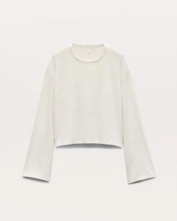 Sweaters and Sweatshirts Women rag and bone The Knit Striped LongSleeve TShirt IvoryWhiteNavyIvory