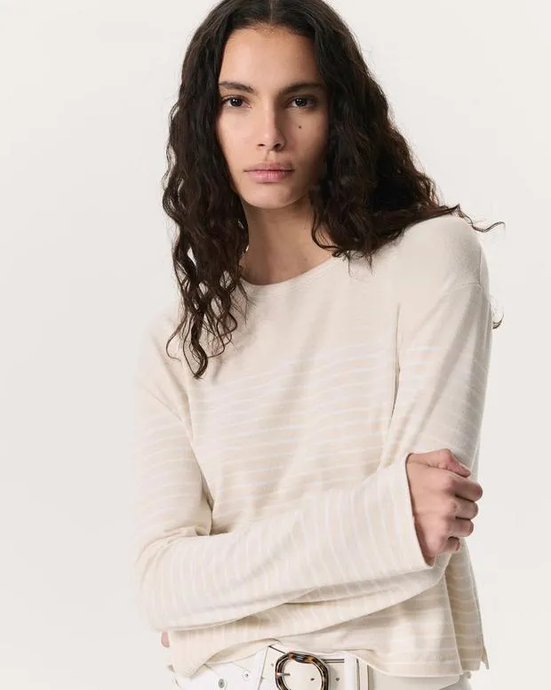 Sweaters and Sweatshirts Women rag and bone The Knit Striped LongSleeve TShirt IvoryWhiteNavyIvory