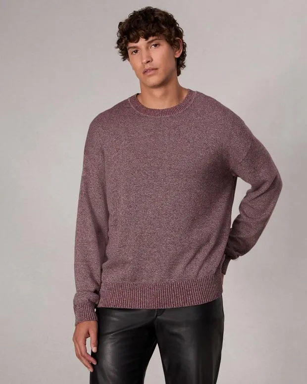 Sweaters rag and bone Men Marled Cotton Sweater Army MultiGrey MultiMaroon Multi