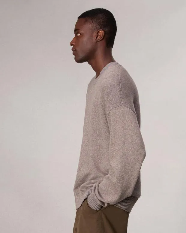 Sweaters rag and bone Men Marled Cotton Sweater Army MultiGrey MultiMaroon Multi