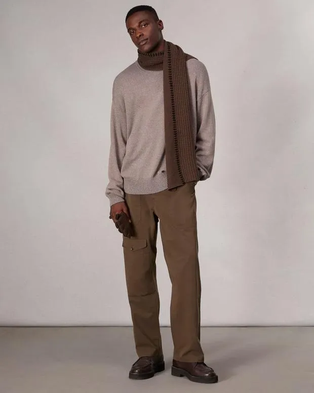 Sweaters rag and bone Men Marled Cotton Sweater Army MultiGrey MultiMaroon Multi