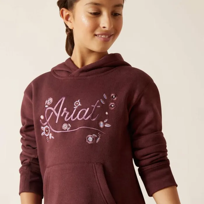 Sweatshirts and Hoodies Kids Ariat Flora Hoodie Clove Brown Sweatshirts and Hoodies Kids Ariat Flora Hoodie Clove Brown