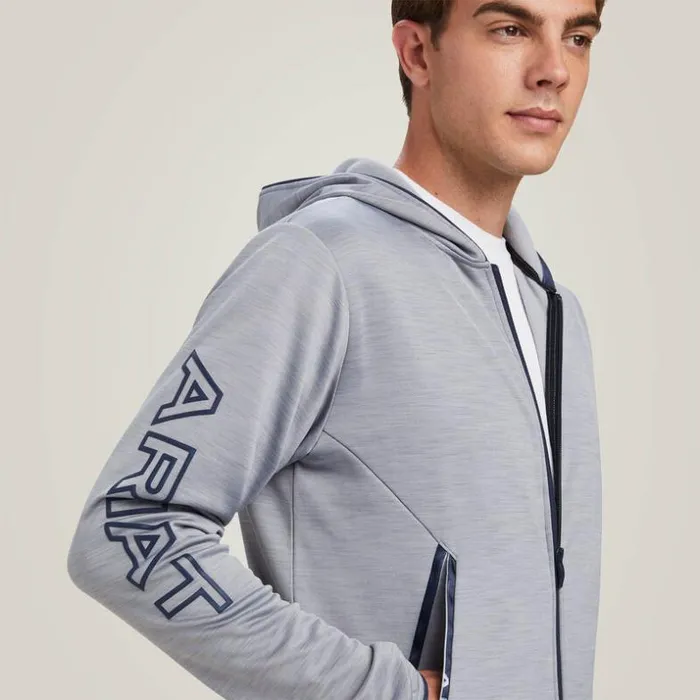 Sweatshirts and Hoodies Men Ariat Byron Full Zip Hoodie Heather Grey Sweatshirts and Hoodies Men Ariat Byron Full Zip Hoodie Heather Grey