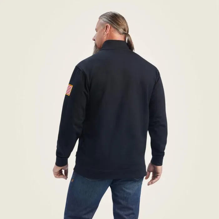 Sweatshirts and Hoodies Men Ariat FR Durastrech Fleece 12 Zip Job Shirt Black