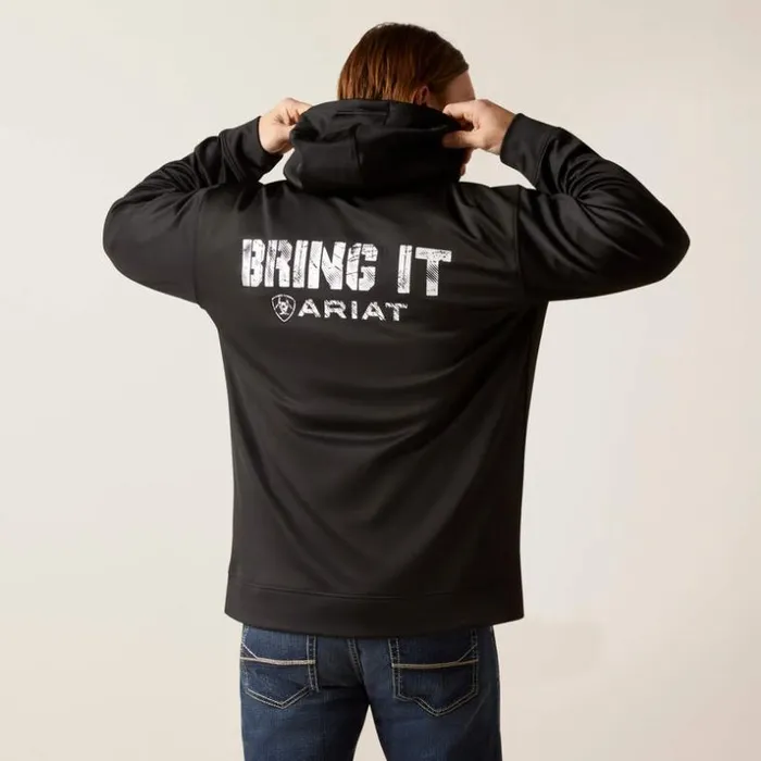 Sweatshirts and Hoodies Men Ariat Logo Tek Fleece Hoodie Black