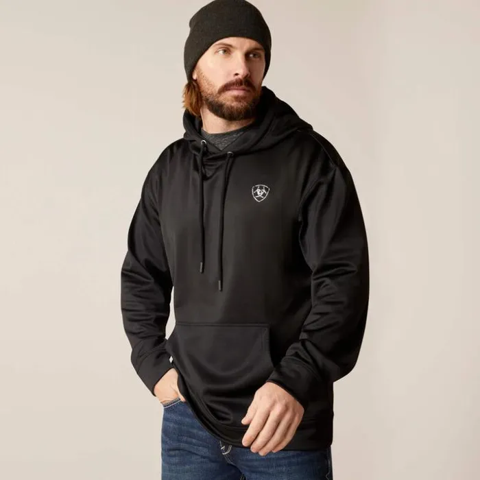 Sweatshirts and Hoodies Men Ariat Logo Tek Fleece Hoodie Black