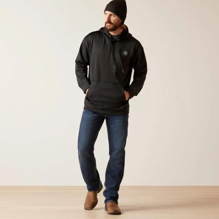 Sweatshirts and Hoodies Men Ariat Logo Tek Fleece Hoodie Black