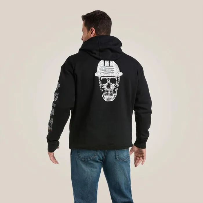 Sweatshirts and Hoodies Men Ariat Rebar Roughneck Pullover Hoodie Black