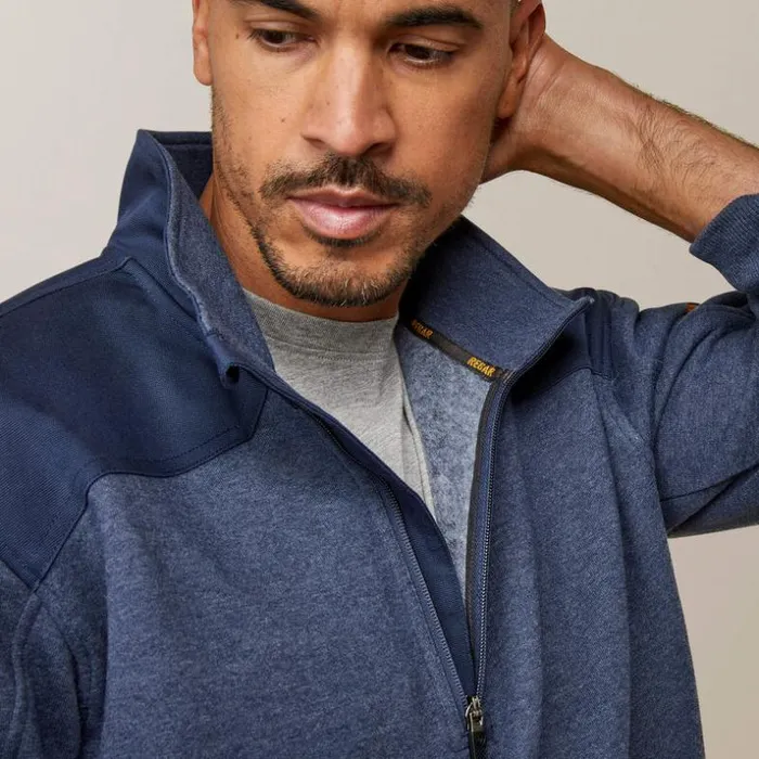 Sweatshirts and Hoodies Men Ariat Rebar Workman Duracanvas 14 Zip Sweatshirt Navy Heather Navy