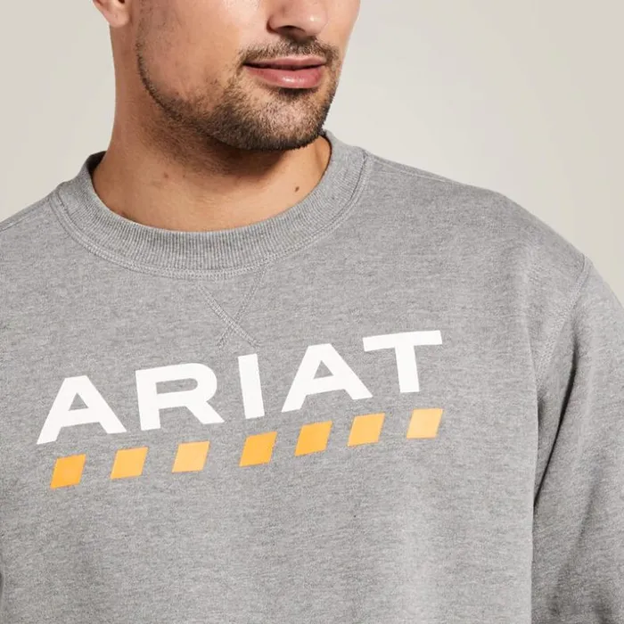 Sweatshirts and Hoodies Men Ariat Rebar Workman Logo Sweatshirt Heather Grey