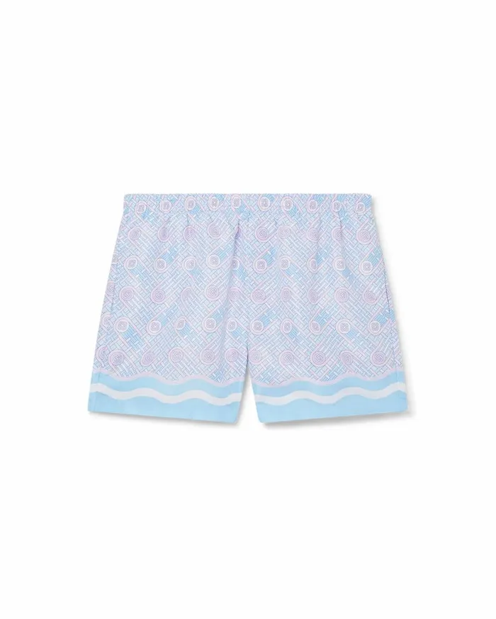 Swimwear Men Casablanca Paris Blue Ping Pong Monogram Swim Trunks