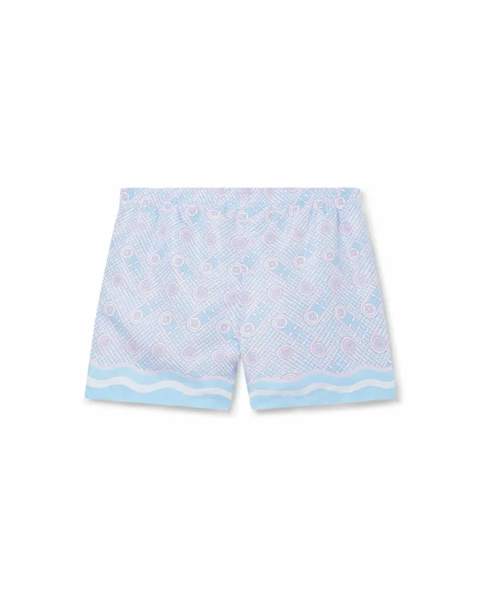 Swimwear Men Casablanca Paris Blue Ping Pong Monogram Swim Trunks Swimwear Men Casablanca Paris Blue Ping Pong Monogram Swim Trunks
