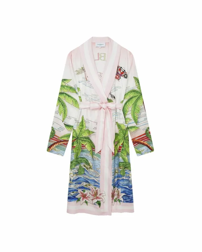 Swimwear Women Casablanca Paris Table Tennis Club Sunset Silk Robe Shirt
