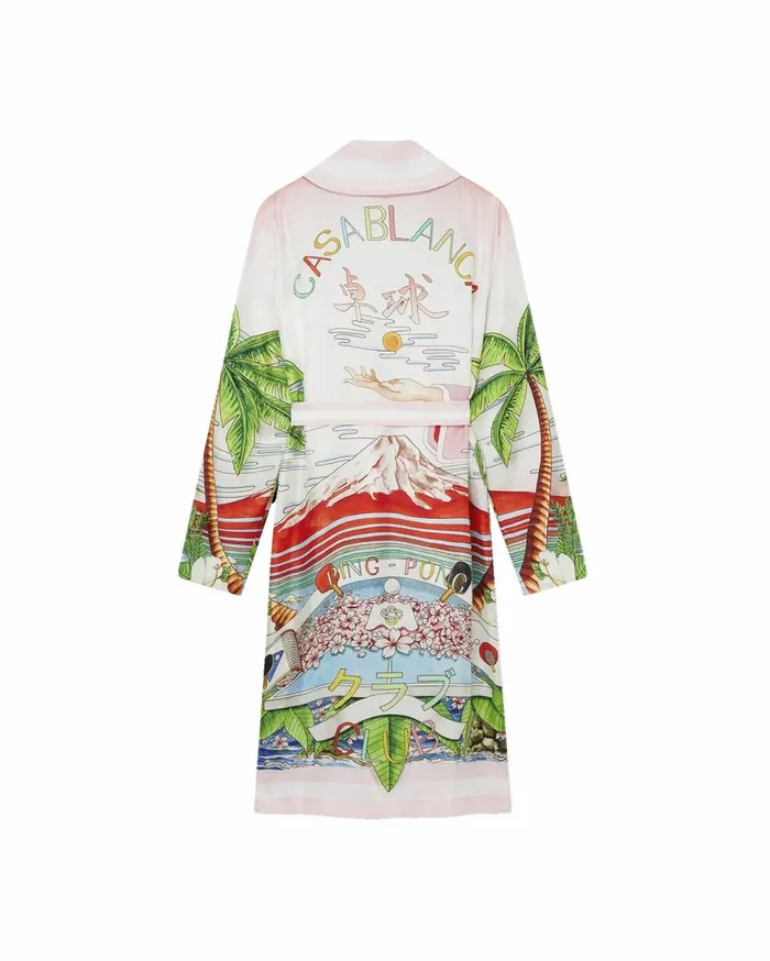 Swimwear Women Casablanca Paris Table Tennis Club Sunset Silk Robe Shirt