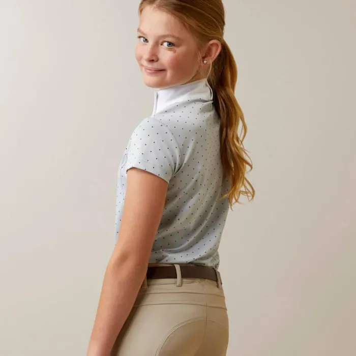 TShirts and Polos Kids Ariat Aptos Show Shirt Pearl Grey Dot