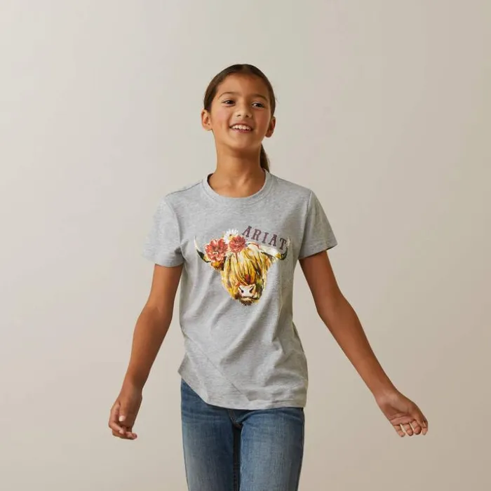TShirts and Polos Kids Ariat Highlander Rose Heather Grey