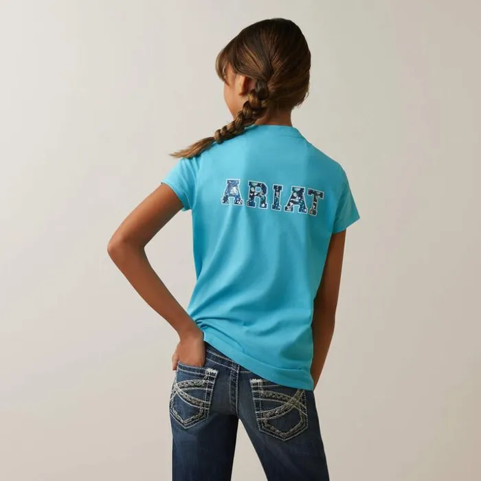 TShirts and Polos Kids Ariat Varsity Camo TShirt Maui Blue