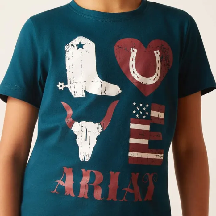 TShirts and Polos Kids Ariat Western Love Shirt Reflecting Pond