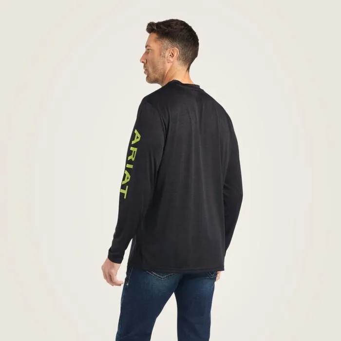 TShirts and Polos Men Ariat Charger Logo TShirt Black Heather Macaw Green TShirts and Polos Men Ariat Charger Logo TShirt Black Heather Macaw Green
