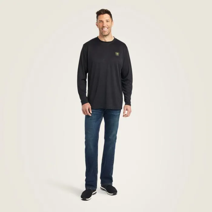 TShirts and Polos Men Ariat Charger Logo TShirt Black Heather Macaw Green TShirts and Polos Men Ariat Charger Logo TShirt Black Heather Macaw Green
