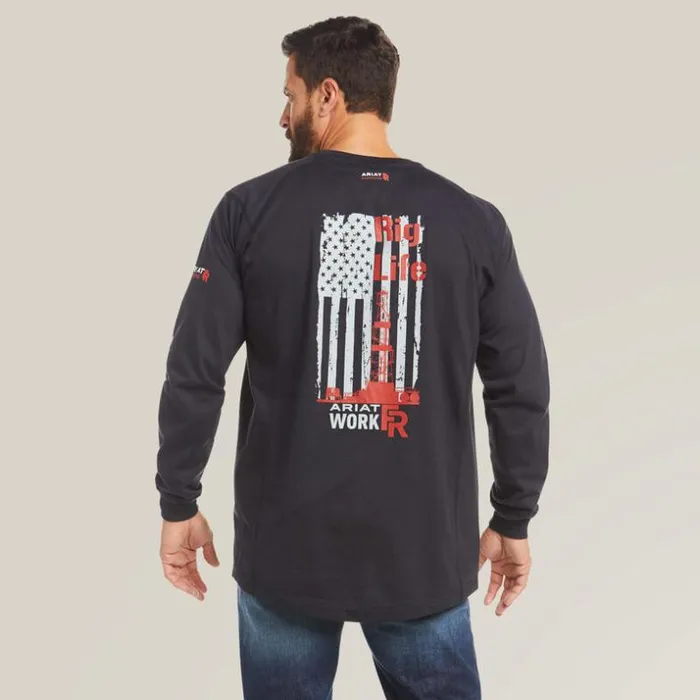 TShirts and Polos Men Ariat FR Air Rig Life Graphic TShirt Black
