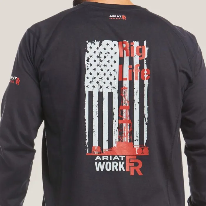 TShirts and Polos Men Ariat FR Air Rig Life Graphic TShirt Black TShirts and Polos Men Ariat FR Air Rig Life Graphic TShirt Black