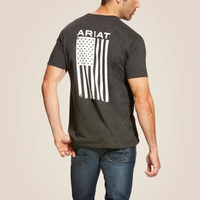 TShirts and Polos Men Ariat Freedom TShirt Charcoal Heather