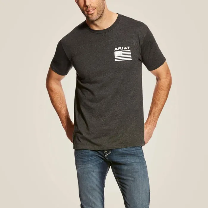 TShirts and Polos Men Ariat Freedom TShirt Charcoal Heather