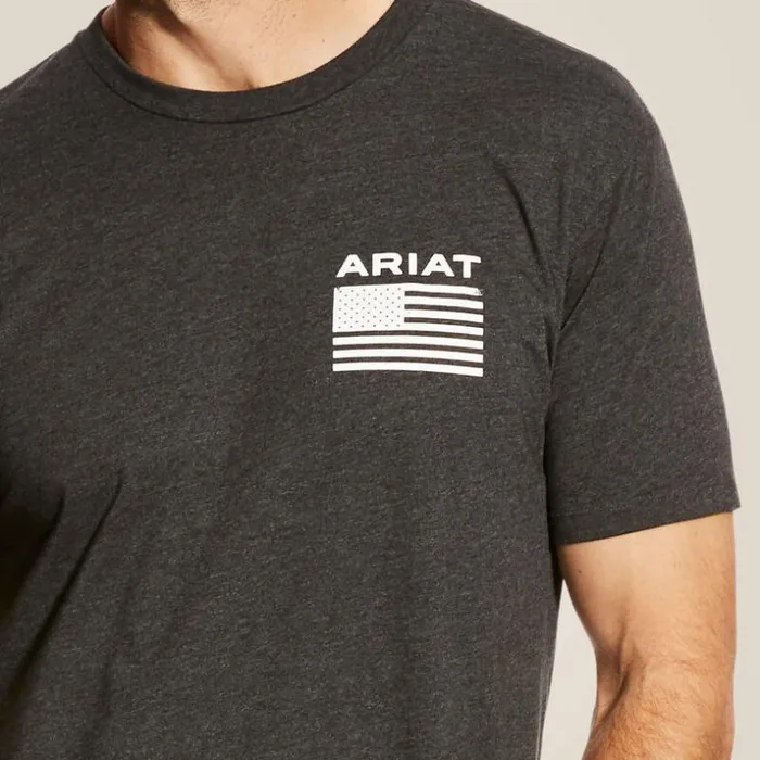 TShirts and Polos Men Ariat Freedom TShirt Charcoal Heather