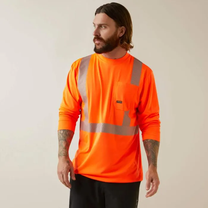 TShirts and Polos Men Ariat Rebar HiVis ANSI TShirt Hi Vis Orange