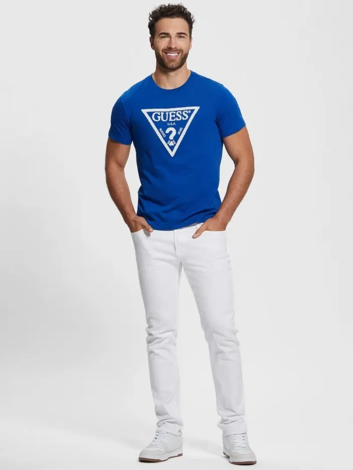 TShirts and Tanks GUESS Men Eco Embroidered Logo Tee Blue Maya TShirts and Tanks GUESS Men Eco Embroidered Logo Tee Blue Maya