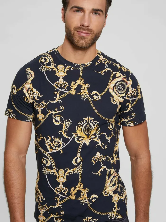 TShirts and Tanks GUESS Men Eco Gold Chain Tee Gold Chain Logo