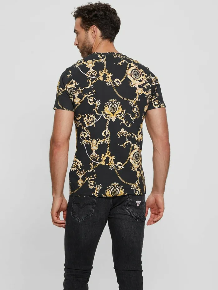 TShirts and Tanks GUESS Men Eco Gold Chain Tee Gold Chain Logo