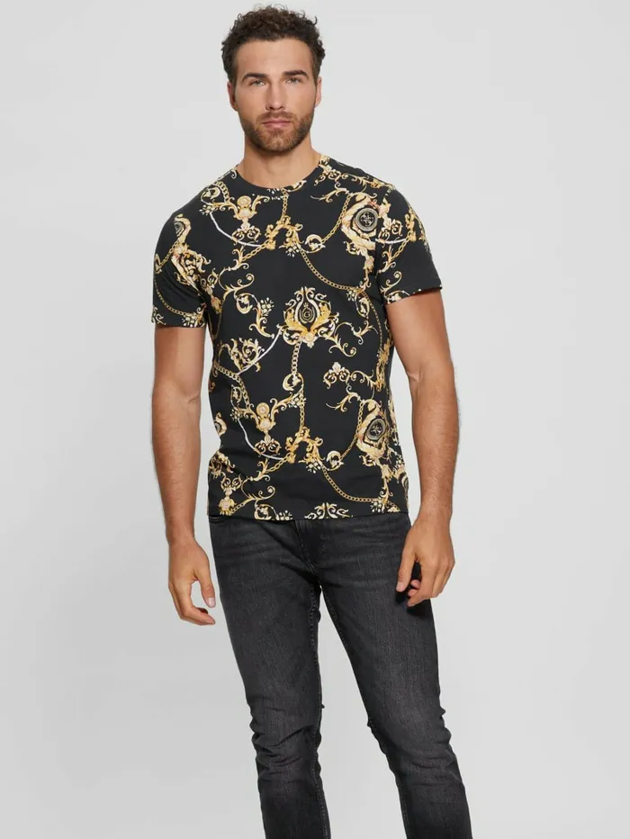 TShirts and Tanks GUESS Men Eco Gold Chain Tee Gold Chain Logo